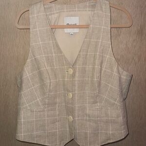 Madewell Tan Fitted Buttoned Top